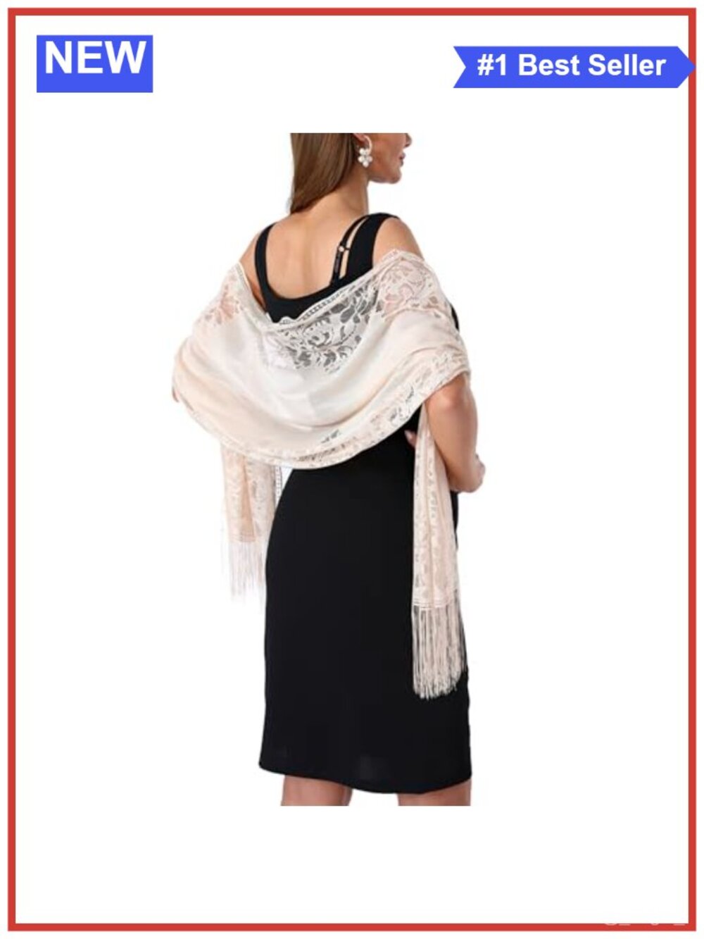 Lace Floral Shawl Wrap Evening Formal Wedding Bridal Scarf
